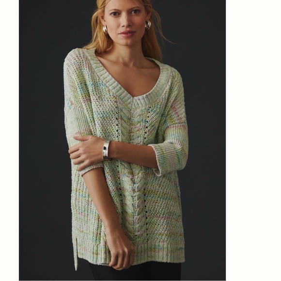Anthropologie Sweaters - NWOT Pilcro Oversized Cable-Knit Spring Sweater n Mint size XL